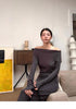 Ladies Off-Shoulder Long Sleeves Fitted Dress